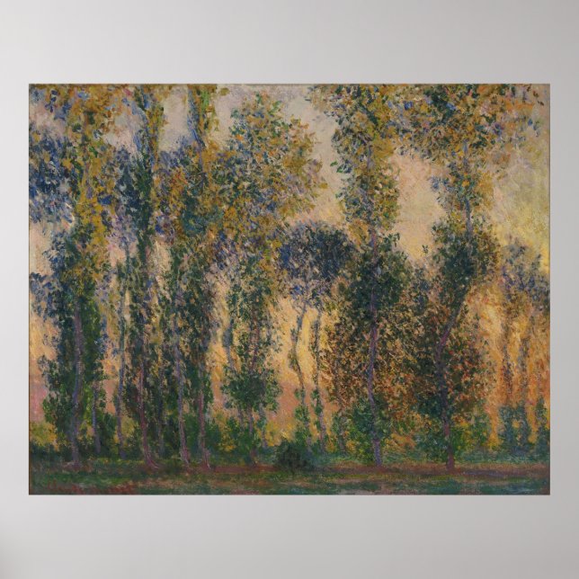 Póster Claude Monet - Poplares en Giverny, Sunrise (Frente)
