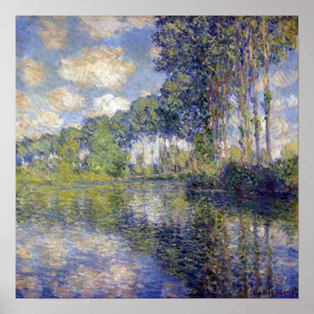 Póster Claude Monet Poplars escribe sobre el pasado (Frente)