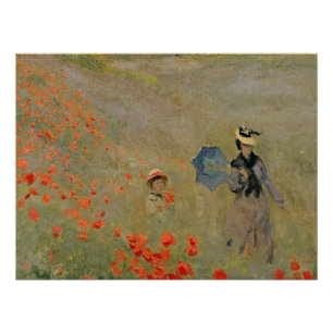 Póster Claude Monet Poppies salvajes, cerca de Argenteu
