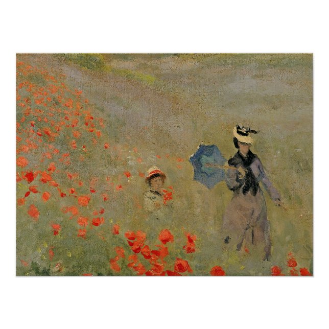 Póster Claude Monet | Poppies salvajes, cerca de Argenteu (Anverso)