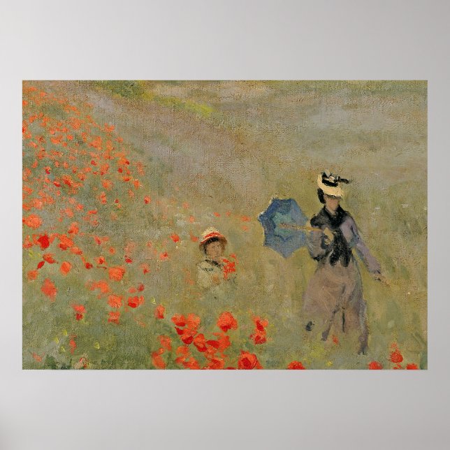 Póster Claude Monet | Poppies salvajes, cerca de Argenteu (Frente)