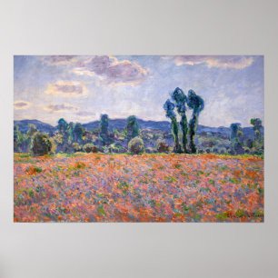 Póster Claude Monet - Poppy Field 1890 (Giverny)