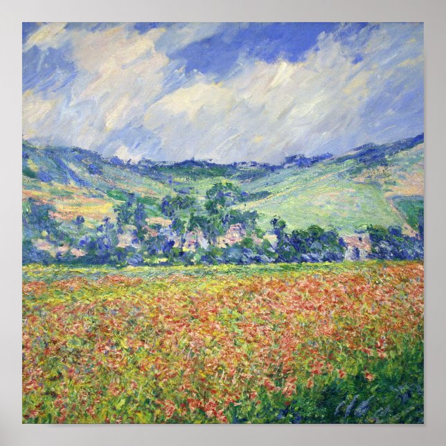Póster Claude Monet - Poppy Field, Outskirts Of Giverny, (Frente)
