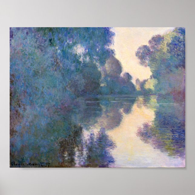 Póster Claude Monet por la mañana en el Sena cerca de Giv (Frente)
