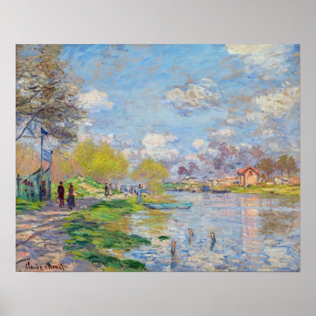 Póster Claude Monet - Primavera junto al Sena (Frente)