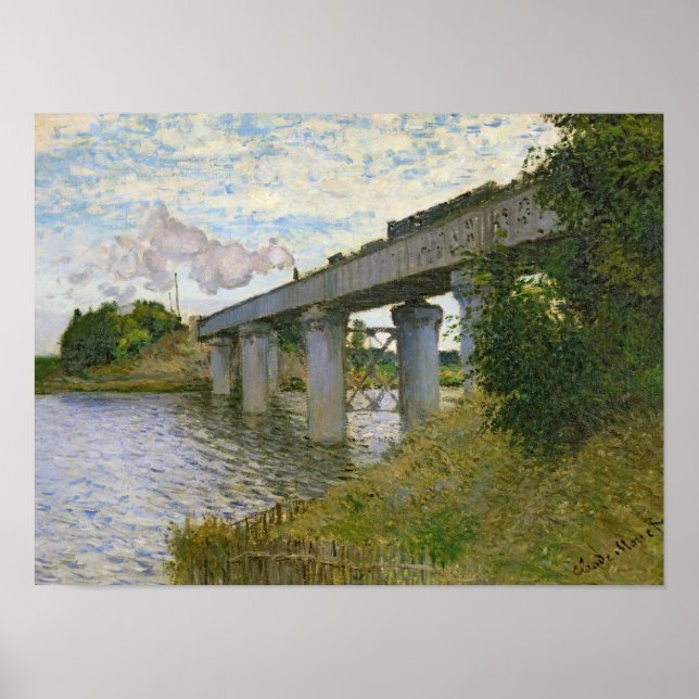 Póster Claude Monet | Puente ferroviario de Argenteuil (Frente)