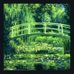 Póster Claude Monet: Puente sobre un estanque de lirios d<br><div class="desc">Un maravilloso poster clásico con un puente sobre un estanque de nenúfares pintado por el impresionista pintor francés Claude Monet.</div>