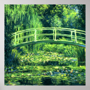Póster Claude Monet: Puente sobre un estanque de lirios d