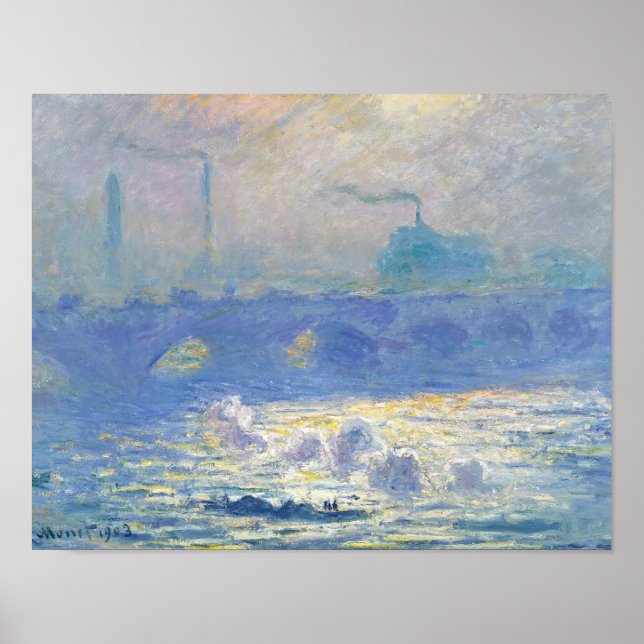 Póster Claude Monet - Puente Waterloo (Frente)