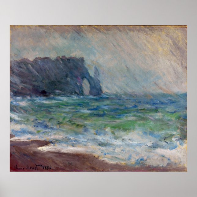 Póster Claude Monet Rainfall Etretat Normandy Francia (Frente)