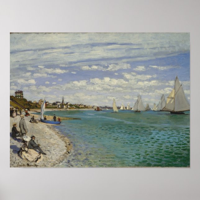 Póster Claude Monet | Regatta at Sainte-Adresse (Frente)