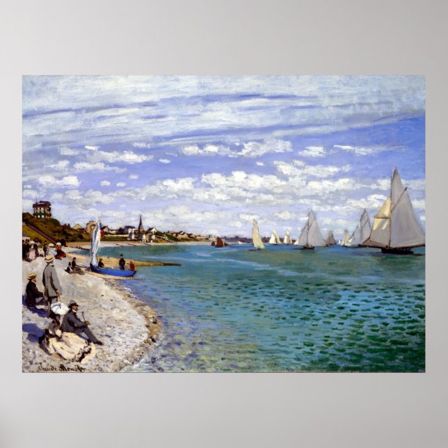 Póster Claude Monet Regatta en Sainte-Adresse (Frente)