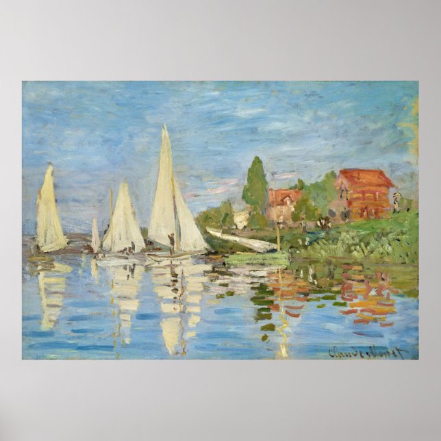Póster Claude Monet - Regattas en Argenteuil (Frente)