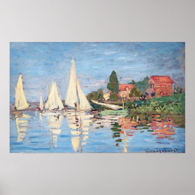 Póster Claude Monet - Regattas en Argenteuil (Frente)