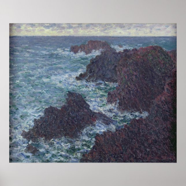 Póster Claude Monet | Rocas en Belle-Ile, la costa salvaj (Frente)