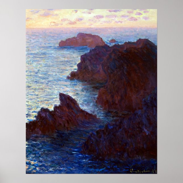 Póster Claude Monet Rocks en Belle-lle, Port-Domois (Frente)