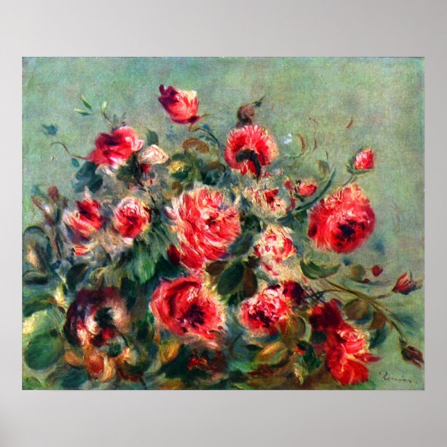 Póster Claude Monet - rosas de Vargemont (Frente)