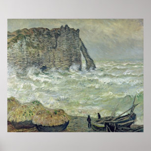 Póster Claude Monet   Rough Sea at Etretat, 1883