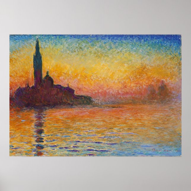 Póster Claude Monet - San Giorgio Maggiore at Dusk (Frente)