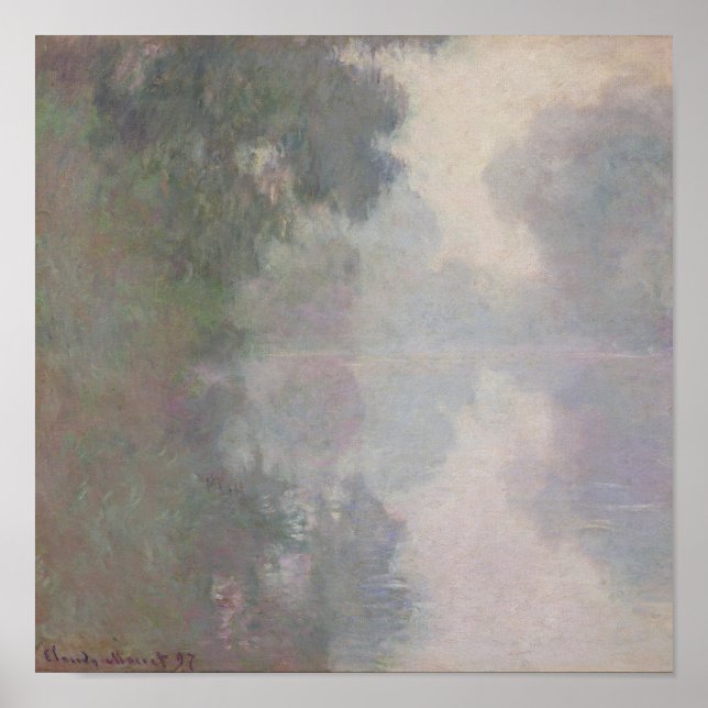 Póster Claude Monet | Sena en Giverny, nieves matutinos (Frente)