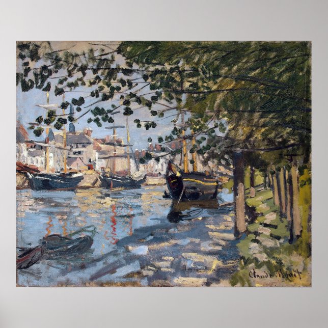 Póster Claude Monet | Sena en Rouen, 1872 (Frente)