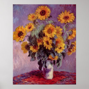 Póster Claude Monet Sunflowers