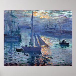 Póster Claude Monet Sunrise - Marine