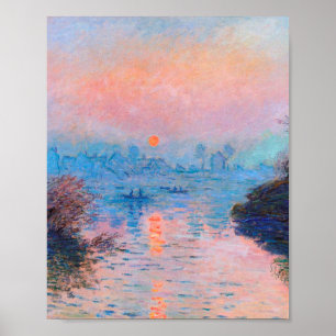 Póster Claude Monet - Sunset On The Seine