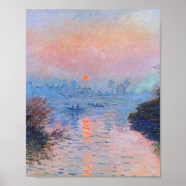 Póster Claude Monet - Sunset On The Seine (Frente)