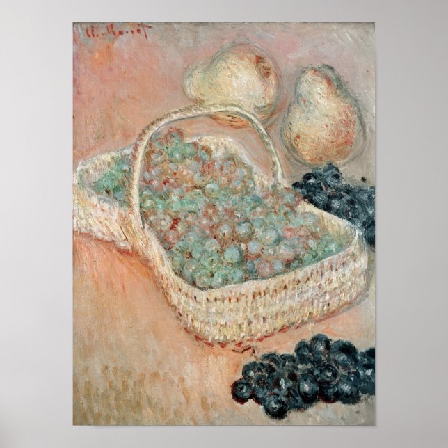 Póster Claude Monet | The Basket of Grapes, 1884 (Frente)