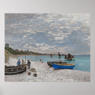 Póster Claude Monet The Beach at Sainte-Adresse 1867 Post