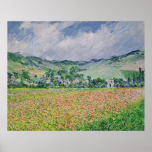 Póster Claude Monet The Poppy Field near Giverny, 1885