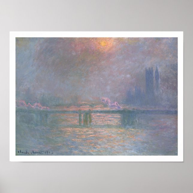 Póster Claude Monet | The Thames with Charing Cross (Frente)