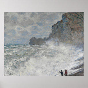 Póster Claude Monet - Tiempo duro en Étretat
