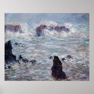 Póster Claude Monet - Tormenta frente a la costa de Belle