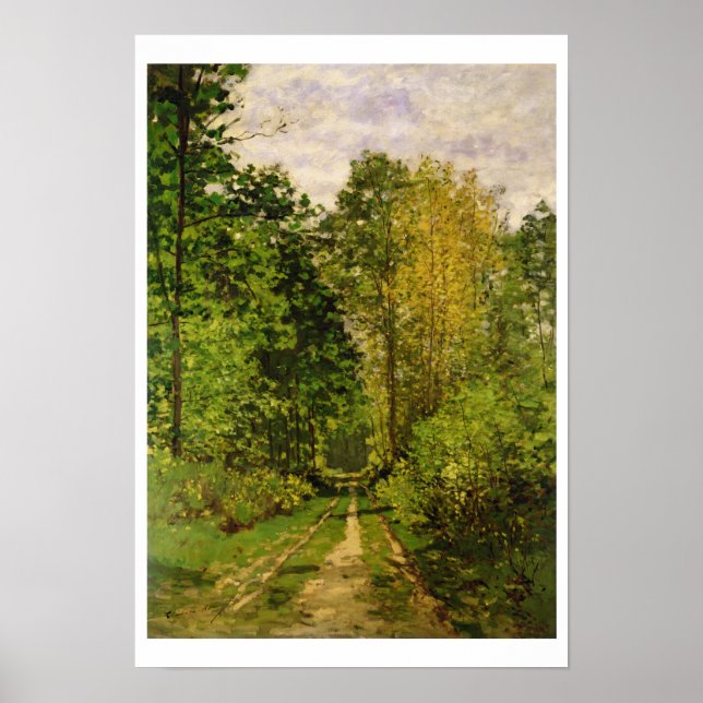Póster Claude Monet | Trayectoria de madera (Frente)