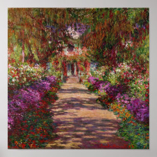 Póster Claude Monet Una ruta en el jardín de Monet