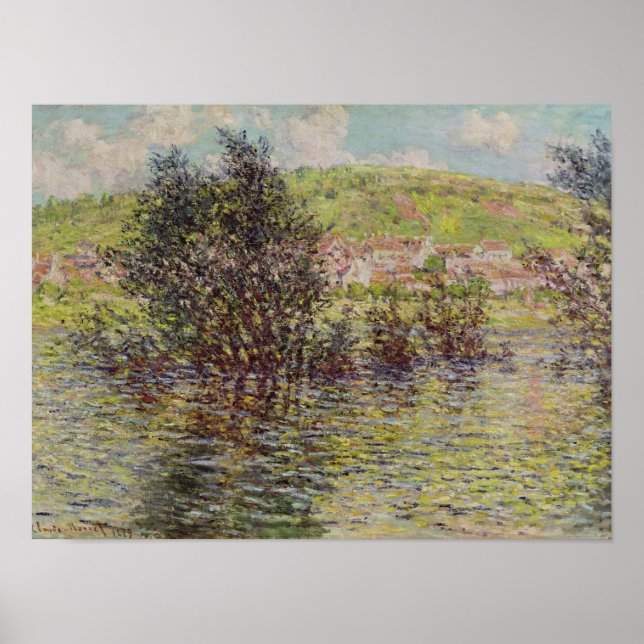 Póster Claude Monet | Vetheuil, Vista desde Lavacourt, 18 (Frente)