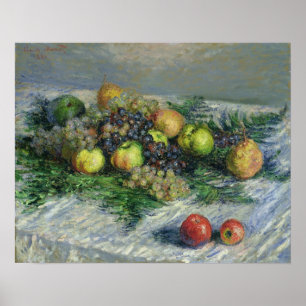 Póster Claude Monet   Vida residual con peras y uvas