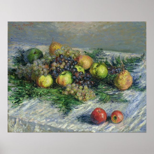 Póster Claude Monet | Vida residual con peras y uvas (Frente)