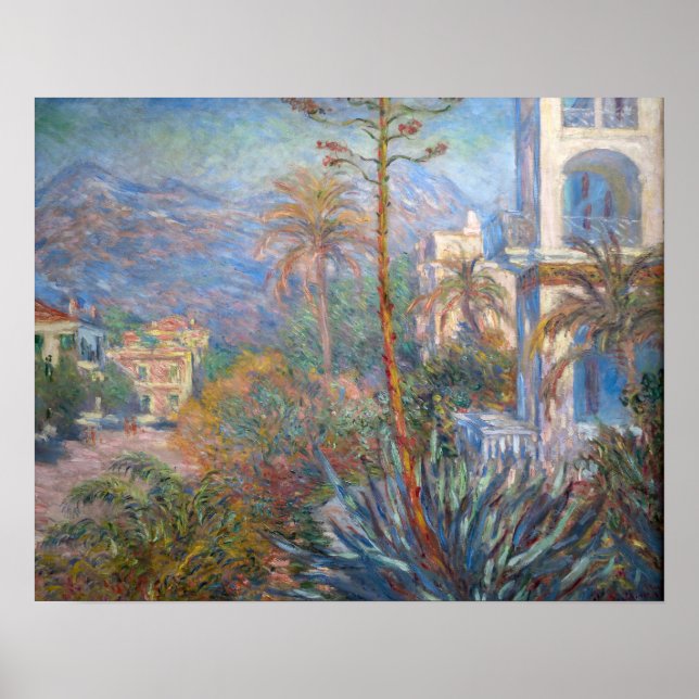 Póster Claude Monet - Villas en Bordighera (Frente)