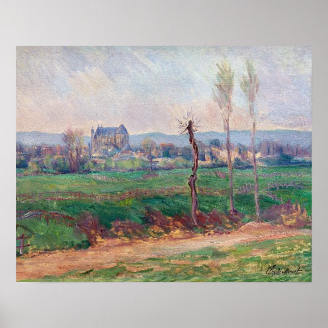 Póster Claude Monet - Vista de Vernon (Frente)