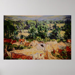 Póster Claude Monet - Vue du village de Giverny