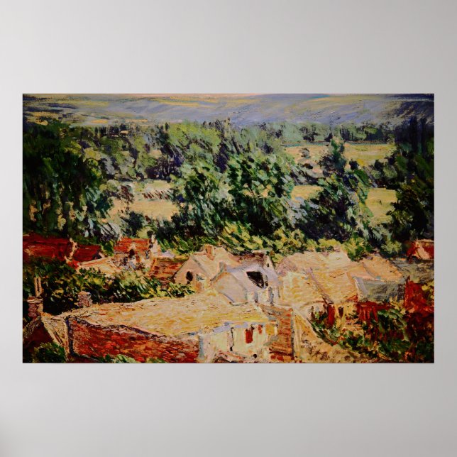 Póster Claude Monet - Vue du village de Giverny (Frente)