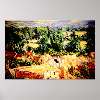 Póster Claude Monet - Vue du village de Giverny