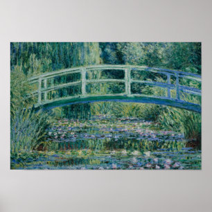 Póster Claude Monet - Water Lilies and Japanese Bridge