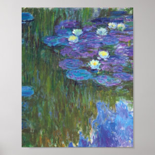 Póster Claude Monet - Water Lilies Purple
