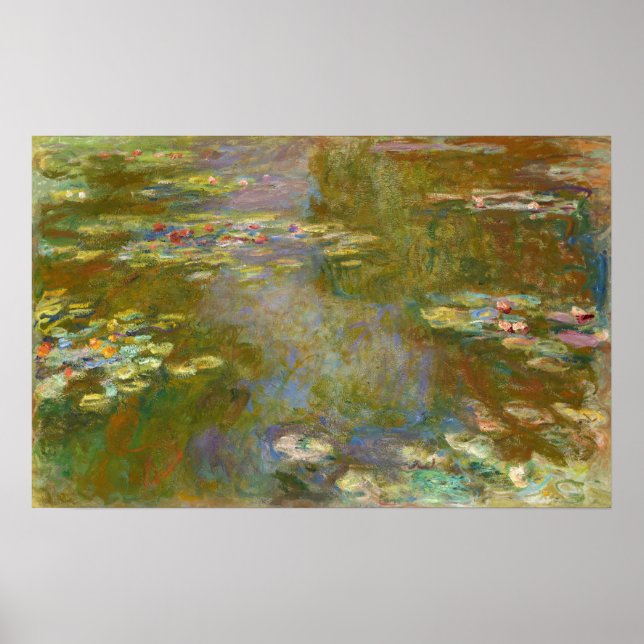Póster Claude Monet - Water Lily Pond 1917 (Frente)