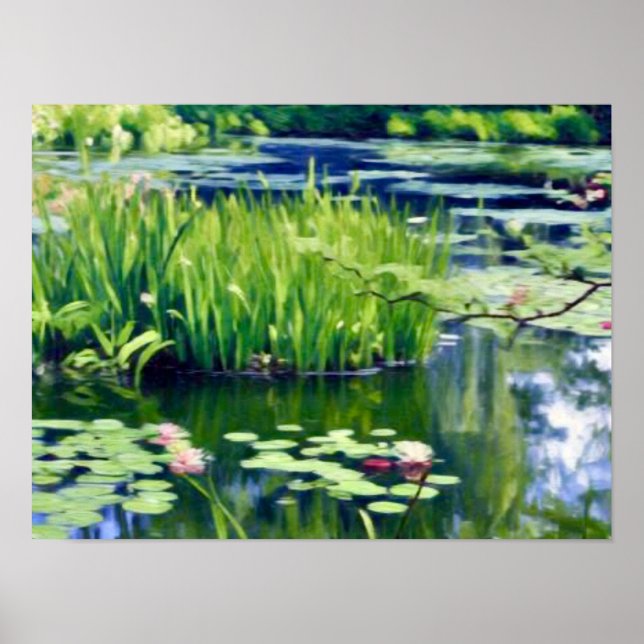 Póster Claude Monet Water Lily Pond Giverny (Frente)