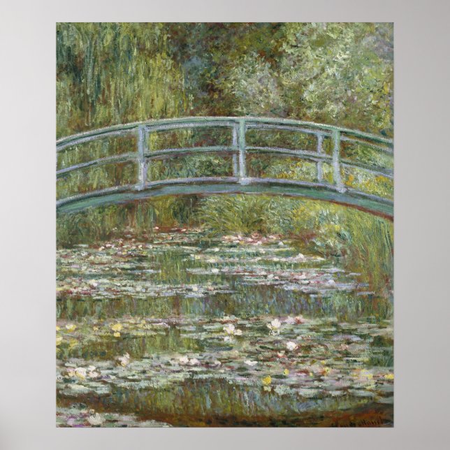 Póster Claude Monet Water Lily Pond (puente japonés de fú (Frente)